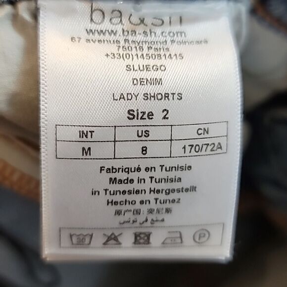 Ba&sh Sluego Denim Studded Shorts. - Picture 7 of 9